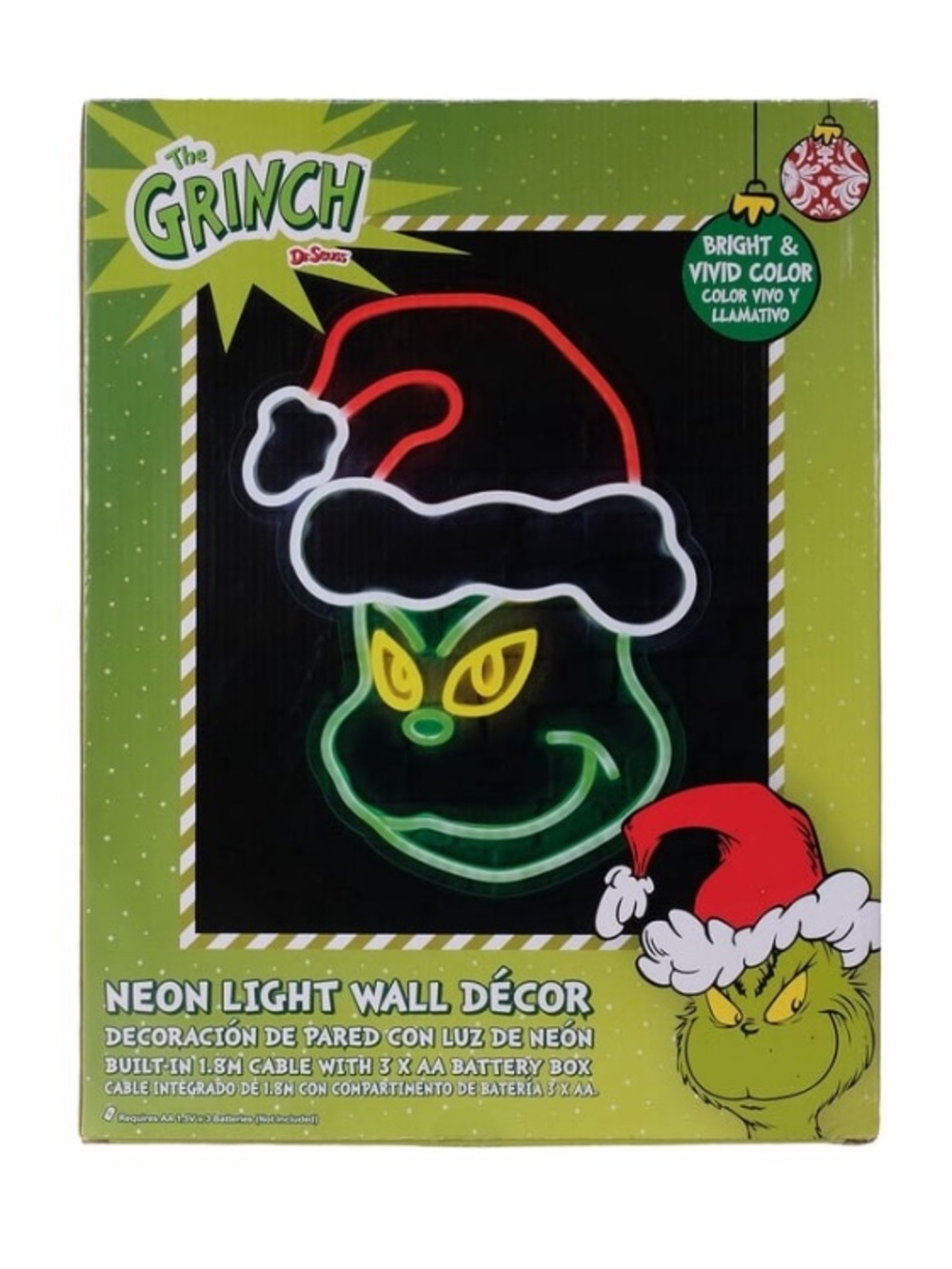 NIB. DR. SEUSS The Grinch Neon Light Wall Décor